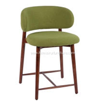Italian minimalist bar chair green fabric bar stool